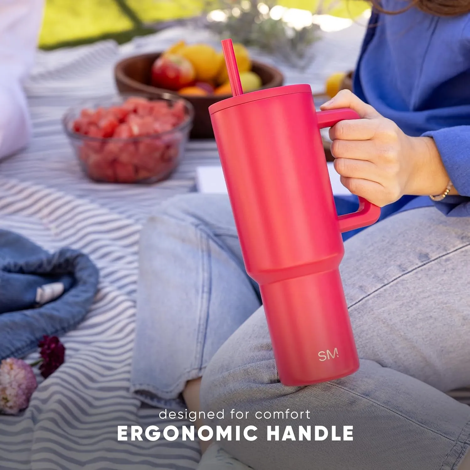 Simple Modern Disney 40 oz Tumbler with Handle & Straw Lid | Insulated Reusable Stainless Steel Water Bottle Travel Mug | Gifts for Women Men Him Her | Trek Collection | 40oz | Minnie Specktacular