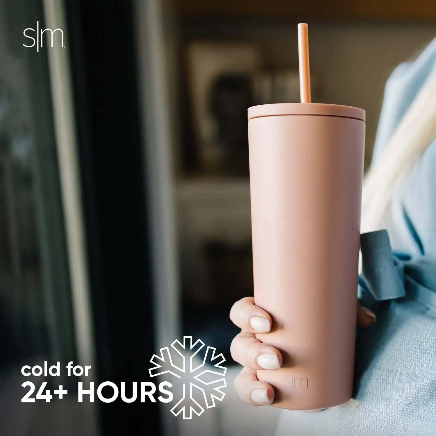 Simple Modern Insulated Tumbler with Lid and Straw | Iced Coffee Cup Reusable Stainless Steel Water Bottle Travel Mug | Gifts for Women Men Her Him | Classic Collection | 24oz | Bellini