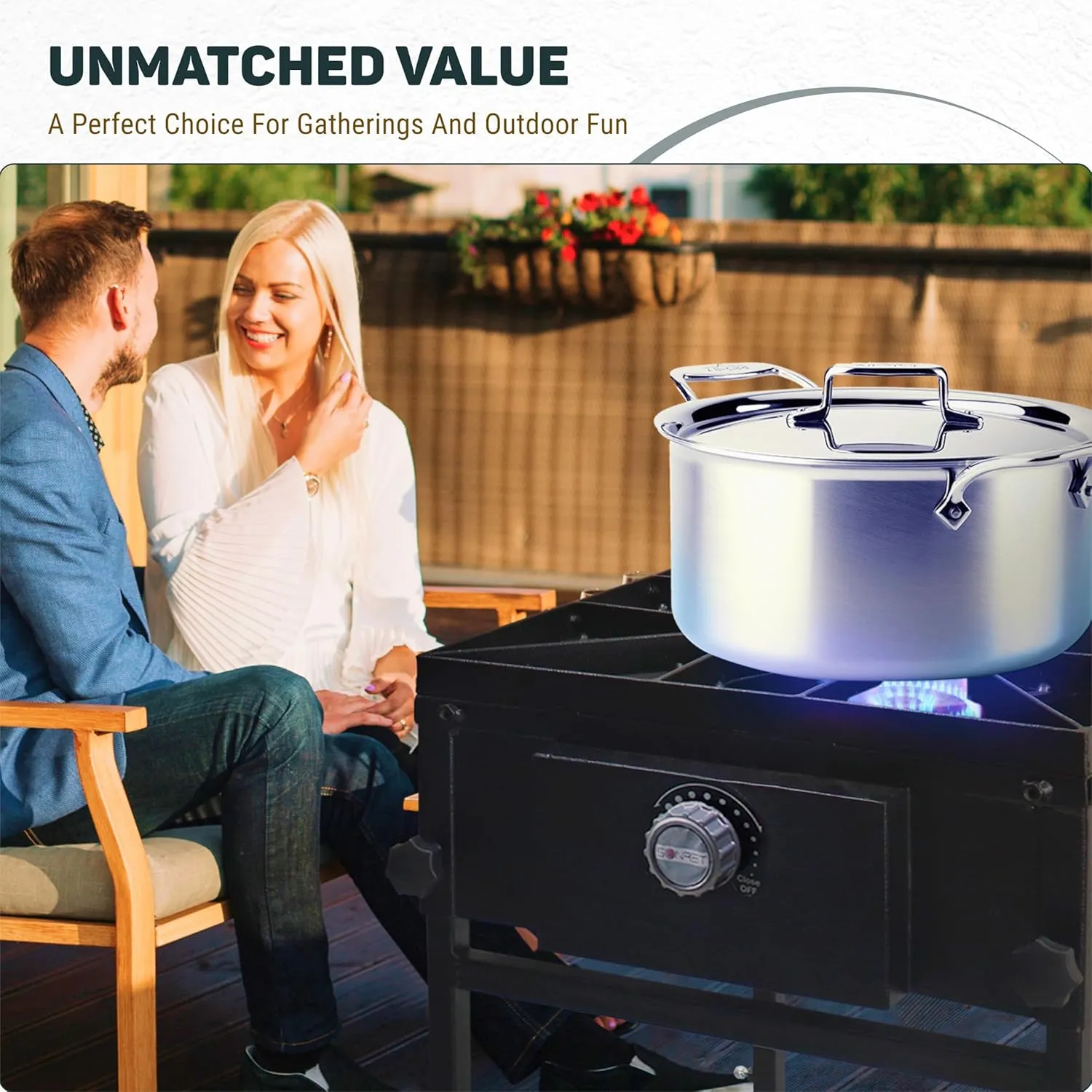 Single Propane Burner stove - 1,30,000 High btu Propane Burner Camping stove, Steel Single burner propane stove with CSA Approved 0-20 PSI regulator & hose for brewing, boiling & making maple syrup