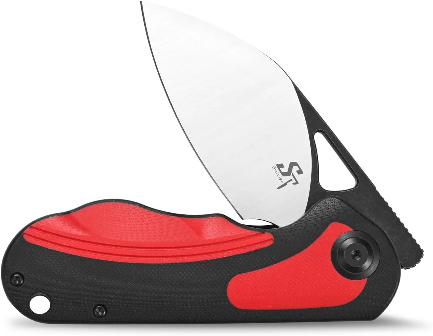 Sitivien ST156 Pocket Folding Knife, Sandvik 14C28N Steel Blade with G10 Handle,Chinese Zodiac Series EDC Tool Knifes for Camping Hiking Survival Fishing(Red)
