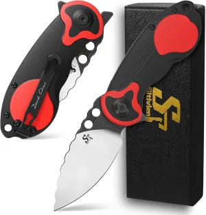 Sitivien ST161 Folding Pocket Knife,DC53 Steel Blade with G10 Handle Chinese Zodiac Series EDC Tool Knife for Camping,Hiking,Hunting,Fishing(Red)