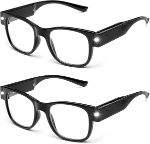 SKYWAY Reading Glasses Lighted Rechargeable Bright LED Readers with Lights Eyewear Clear Vision Unisex