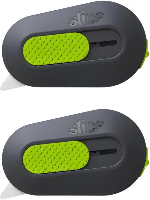 Slice Auto-Retractable Mini Box Cutter | Safe Ceramic Box Cutter Lasting 11x Longer than Metal | Keychain Box Opener| 2 Pack