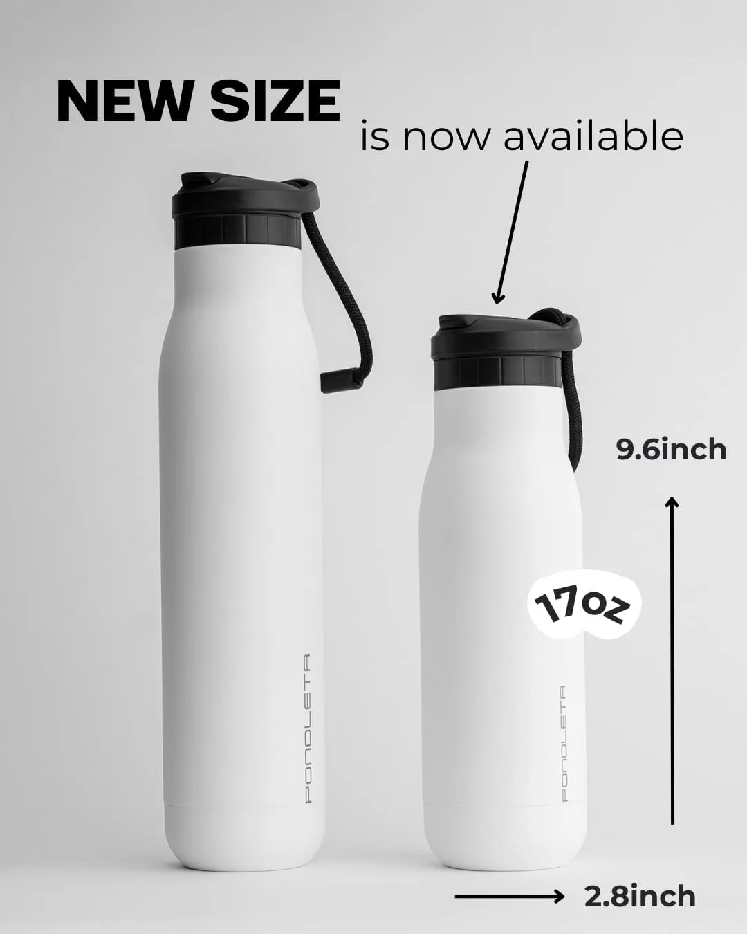 Slim Water Bottle, Stainless Steel Water Bottle with Straw, Standard Mouth Water Bottle for Sports and Travel, Double Vacuum Insulated Water Bottle, BPA-Free, Leak Proof