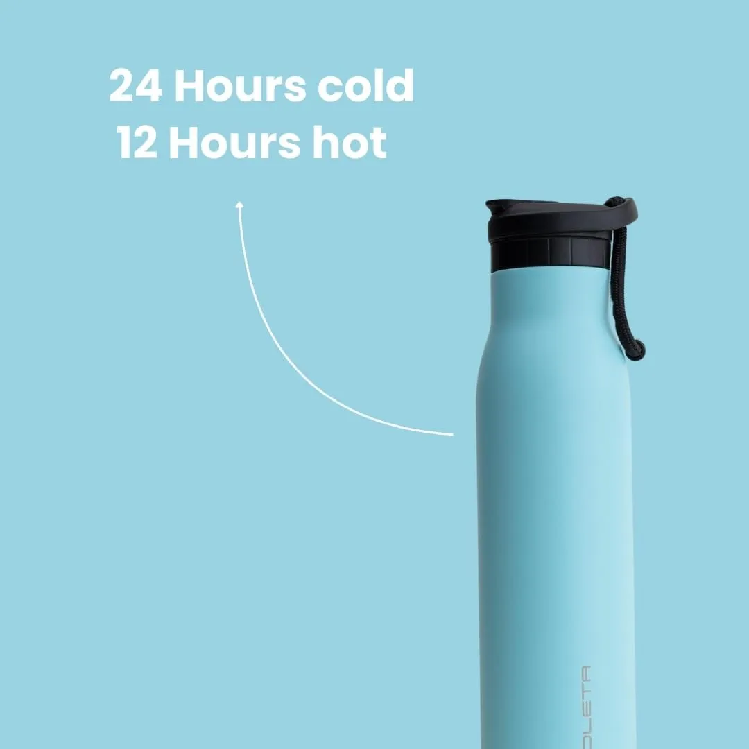Slim Water Bottle, Stainless Steel Water Bottle with Straw, Standard Mouth Water Bottle for Sports and Travel, Double Vacuum Insulated Water Bottle, BPA-Free, Leak Proof