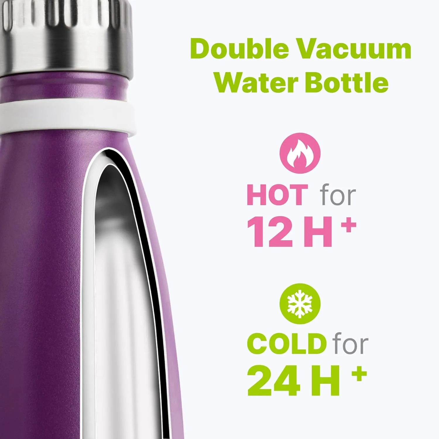 Small Water Bottle-12 oz Stainless Steel Vacuum Insulated Water Bottle for Kids for School, Leak Proof Cola Shape Travel Water Bottle for Boys (Purple-Black)