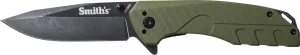 Smith's 50996 Battleplan Pocket Knife – Green – 3.35” Stainless Steel Lock Back Blade – Easy Open Flipper – Everyday Carry Work, Military, Hunting, Outdoor – Straight Edge Tactical Knife – Foldable
