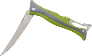 Smith’s RegalRiver 4-Inch Folding Flex Fillet Knife – Green – Stainless Steel Locking Blade – Pocket Knife – Fisherman Accessory – Carabiner – Portable – Fish Cleaning & Deboning