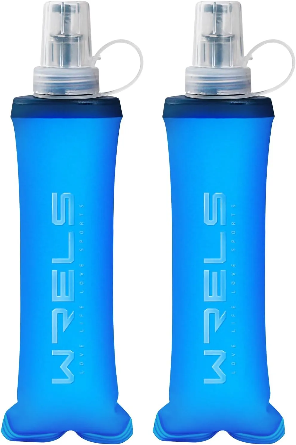 Soft Flasks Running Water Flask Folding Soft Water Bottles Small for Outdoor Sports Hiking Hydration Pack 5oz/8oz/17oz(BLUE,8oz*2)