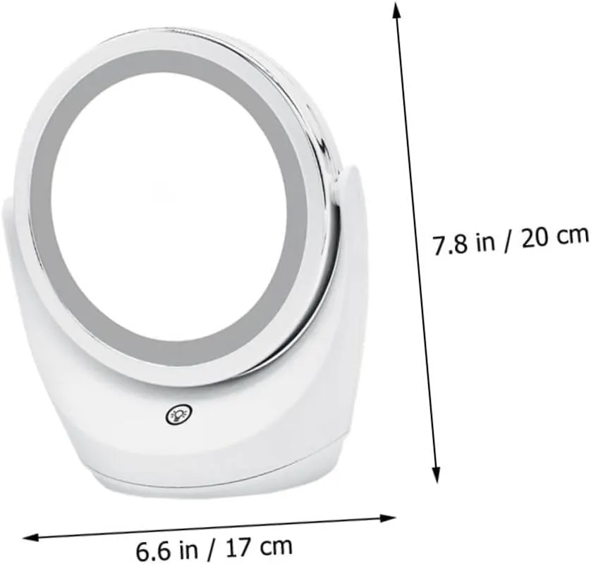SOIMISS 1pc Swivel Smart Dimming LED Makeup Mirror Rechargeable Tabletop Vanity Mirror for Definition Reflection Stylish Design for Bedroom Use