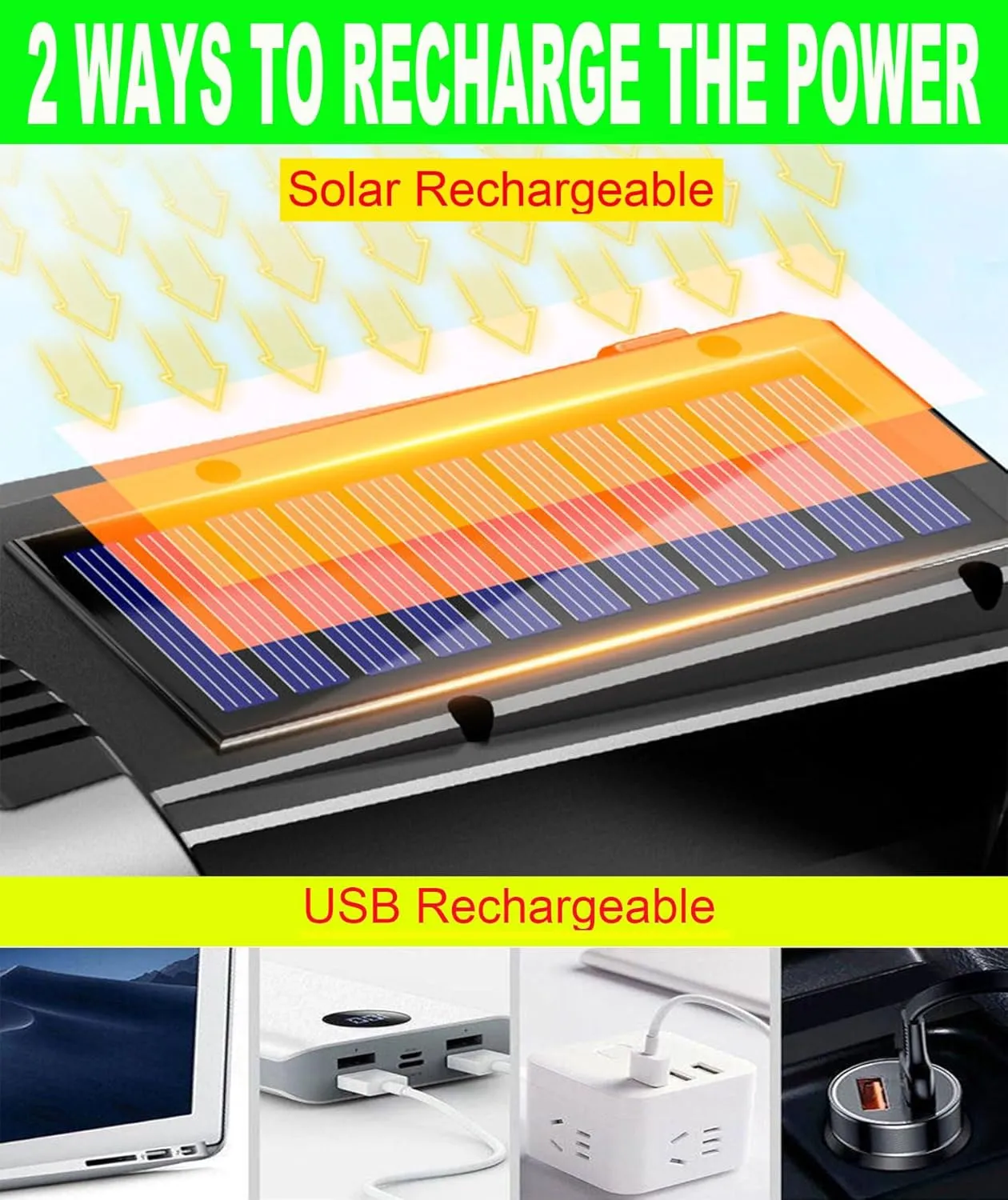 Solar LED Spotlight Lantern, Rechargeable Super Bright 10000LM Handheld LED Searchlight Flashlight, Multifunction Camping Lantern Work Light, 5 Light Modes, Waterproof, for Emergency, Home