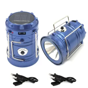 Solar Powered Rechargeable LED Tactical Flashlight Lantern Combo For Hiking Camping or Power Outage
