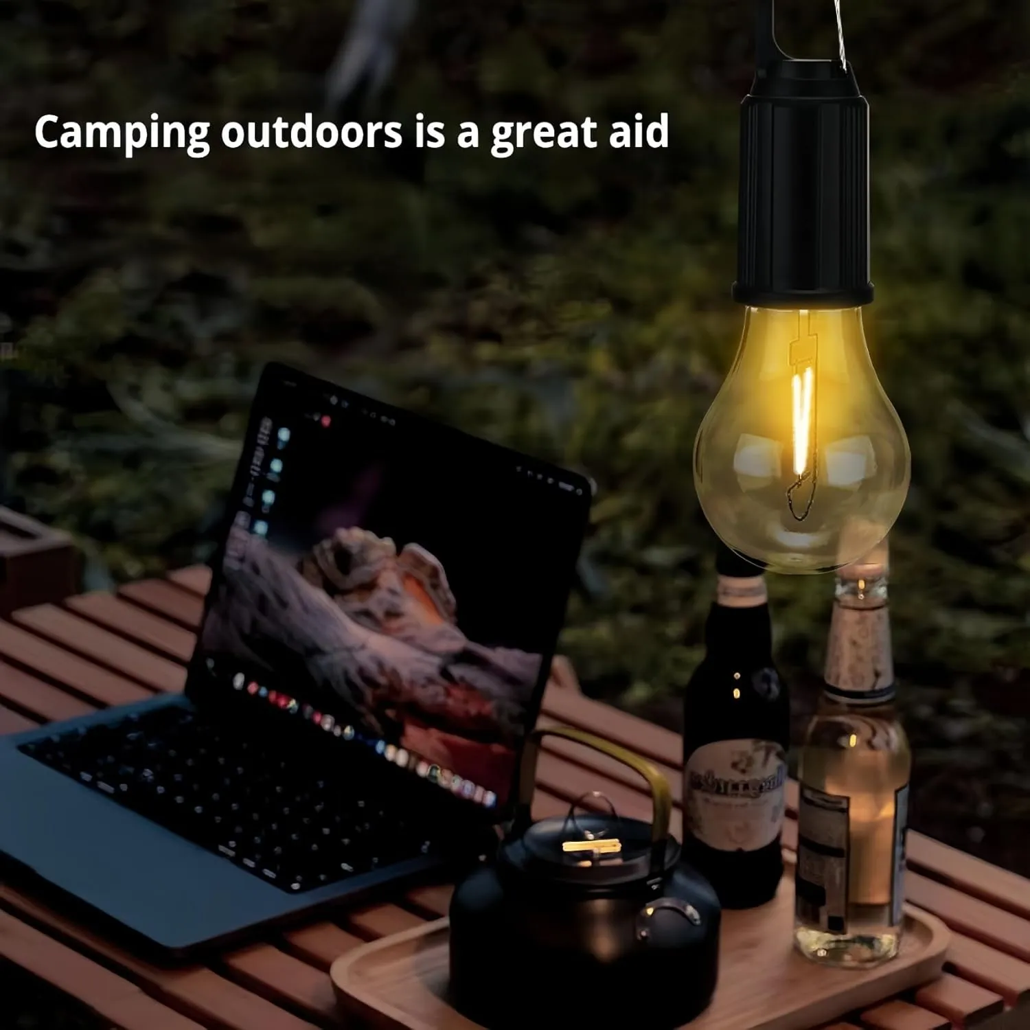 Solar Rechargeable Hooked Camping Light, 2025 New 3 Light Modes Adjustable Waterproof Portable Solar Camping Light for Hiking, Party, Camping, Fishing (C, 4pcs)
