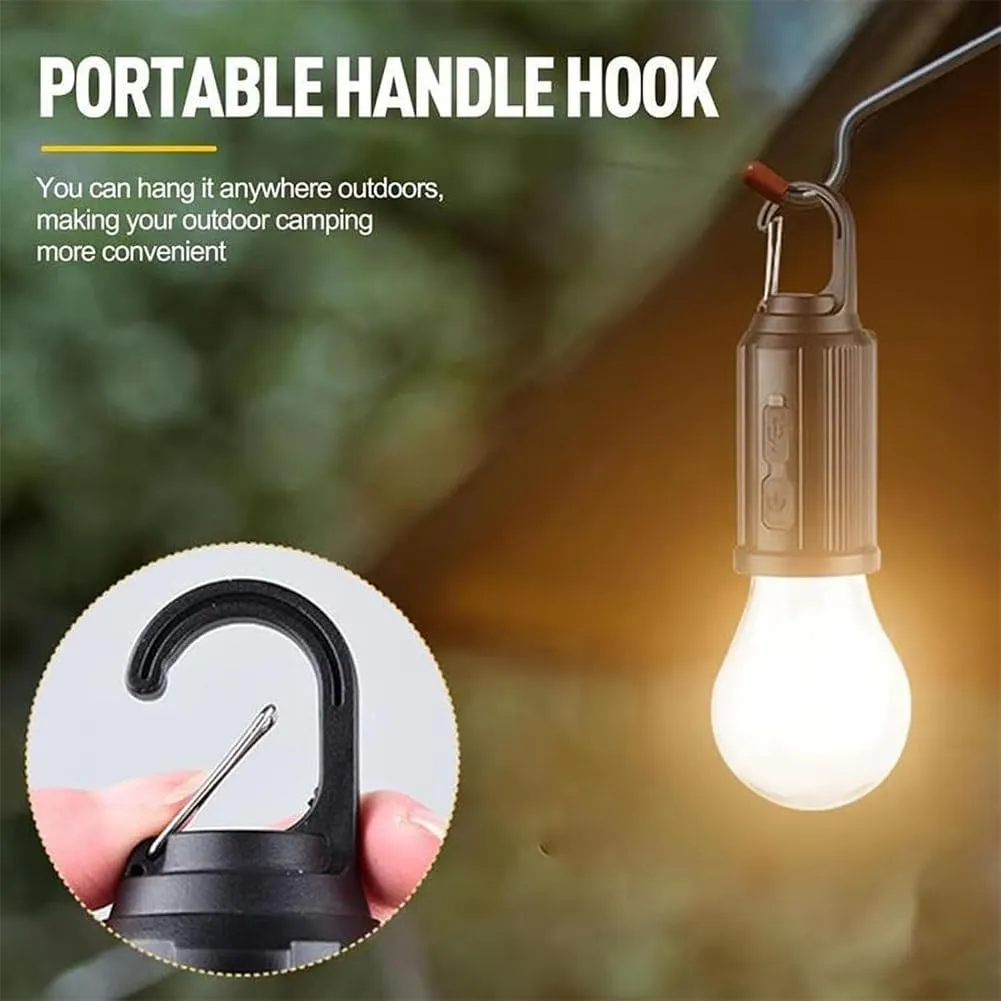 Solar Rechargeable Hooked Camping Light, Portable Solar Tent Lights for Camping, USB Rechargeable LED Lights Ipx4 Waterproof, Camping Light with Foldable Anti Falling Hook(3pcs,Spherical)