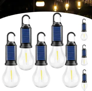 Solar Rechargeable Hooked Camping Light, Solar Tent Lights USB Rechargeable Camping Lights, Portable Tent Lights LED Lamp Waterproof for Camping, Hiking (C 5PCS)