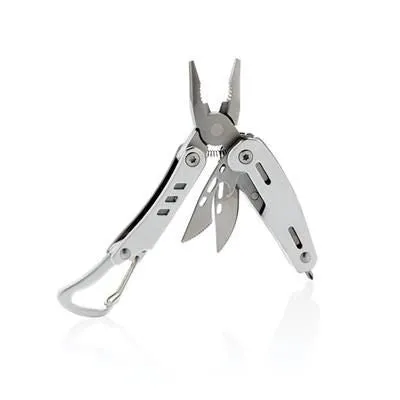 SOLID MINI MULTI TOOL with Carabiner in Silver