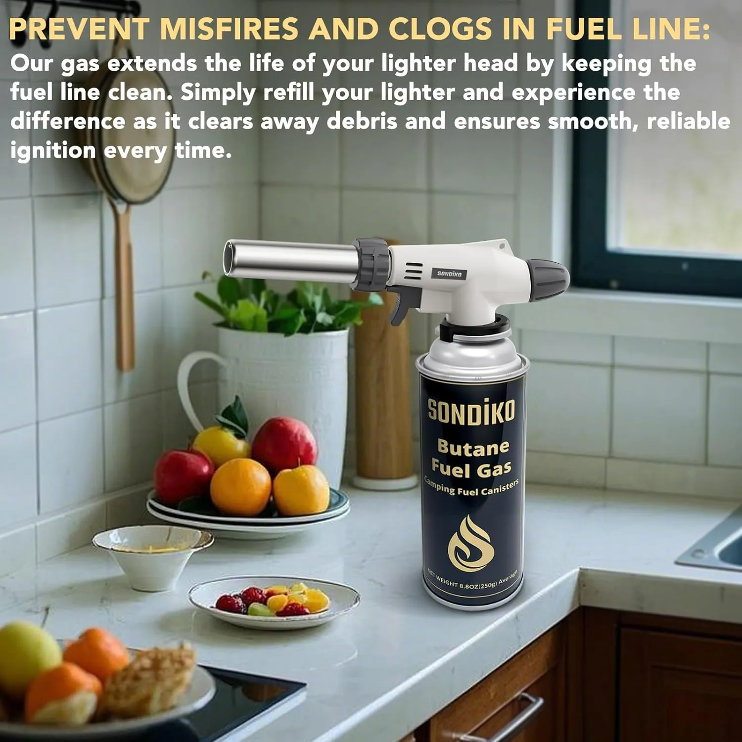 Sondiko Butane Gas, Premium Pure Refined Butane Gas, Butane Fuel Canister for Portable Camping Stove, Explosion Proof - RVR System(8 Can)