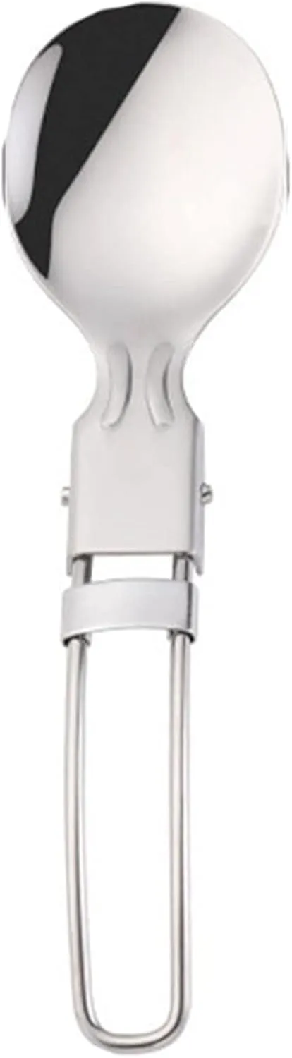 Soup Spoons Outdoor Stainless Steel Folding Fork Spoon Knife Tableware Portable Folding Tableware Outdoor Accessories