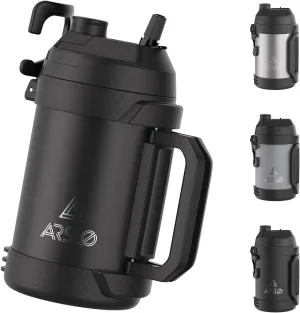 Sports Water Jug - Gallon Water Bottle - Large Insulated Stainless Steel Bottle for Gym, Workouts, Basketball, Football, Soccer - Keep Water Cold for Up To 24 Hours - 128 Ounce (Black)