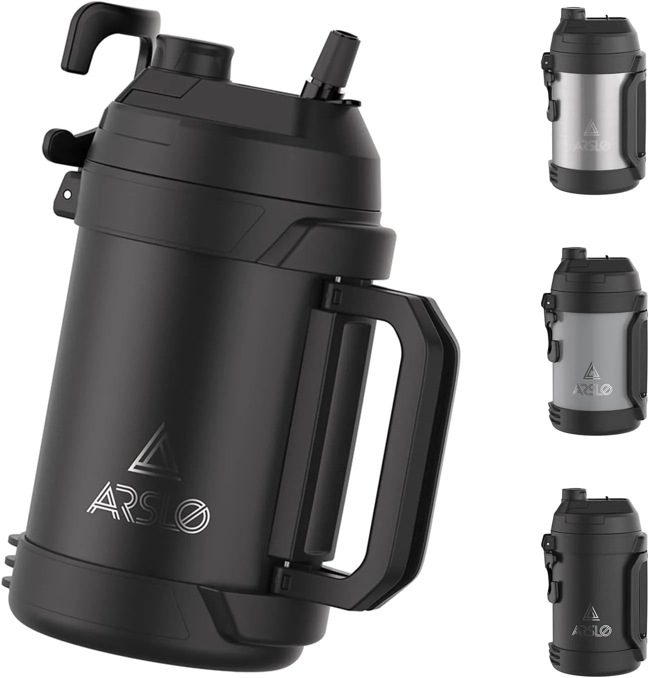Sports Water Jug - Gallon Water Bottle - Large Insulated Stainless Steel Bottle for Gym, Workouts, Basketball, Football, Soccer - Keep Water Cold for Up To 24 Hours - 128 Ounce (Black)