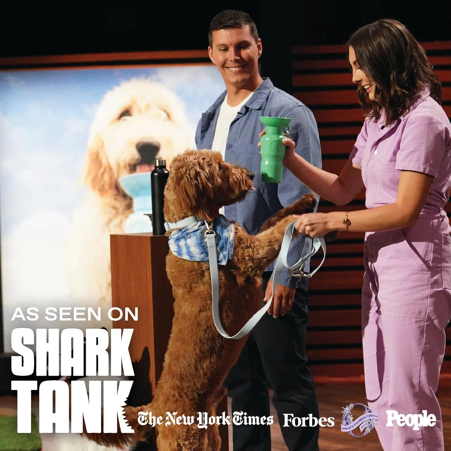 Springer Dog Water Bottle | Portable Travel Water Bottle Dispenser for Dogs | Dog Gift Seen on Oprah's Favorite Things, Shark Tank | Leak-Proof Bottles Fill Bowl with Water | 15oz Cotton Candy