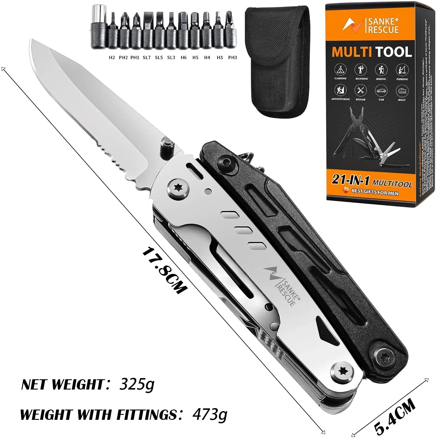Stainless Steel 21 in 1 Outdoor Pocket Multi-Tool