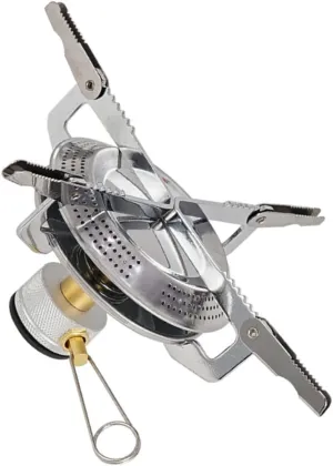 Stainless Steel Folding Camping Stove Compact Metal Burner for Outdoor Bbq Fishing and Mountaineering for Grilling and Heating for Picnics and Camping