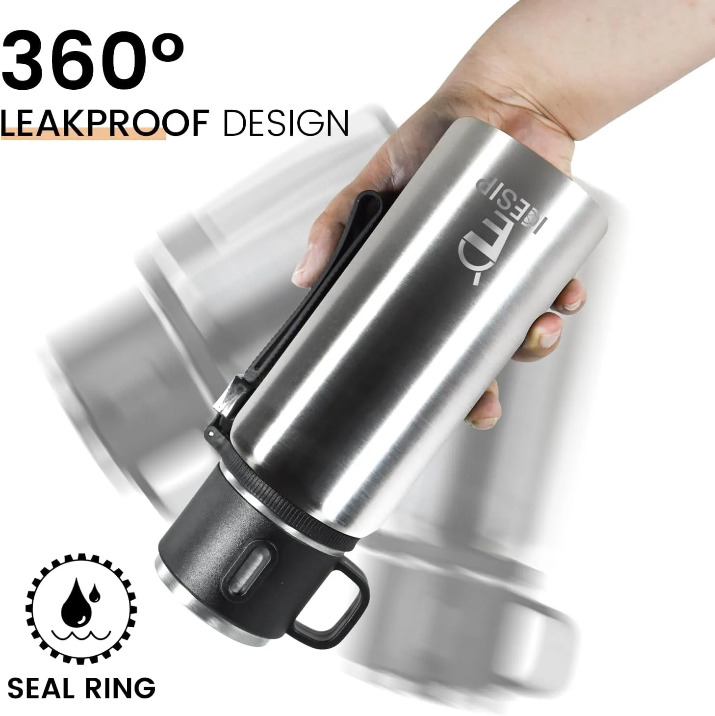 Stainless Steel Insulated Bottle, 27oz with cup Vacuum Insulated Water Bottle, Thermo for Hot Drinks/Cold Drinks,24-Hr Insulation Commute, Travel