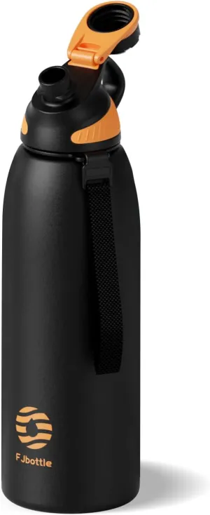 Stainless Steel Insulated Sports Water Bottle 50oz, BPA-Free, Double-Wall Vacuum, Magnetic Cap, No Straw, Cup Brush Included - Ideal Thermos for School, Fitness, and Outdoor Activities