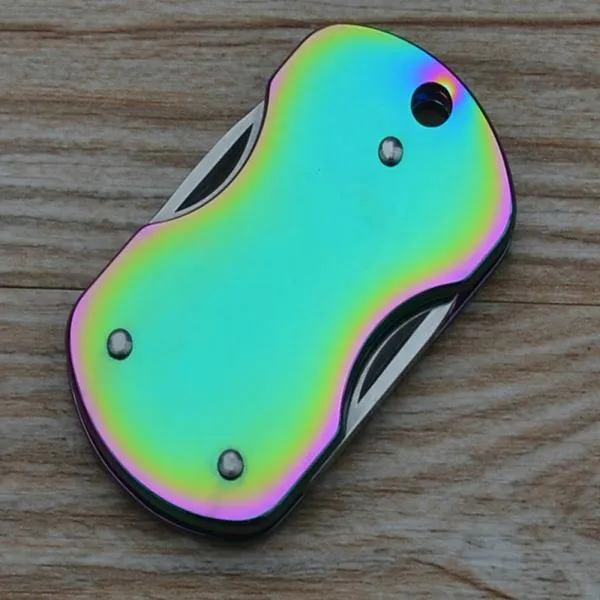 Stainless Steel Multi-functional Folding Knife / Key Chain Green & Silver