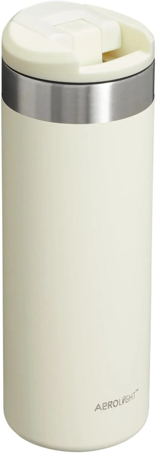 Stanley AeroLight Transit Bottle 16 oz | Locking Drink Through Lid | Leak Resistant Water Bottle or Coffee Travel Mug | Lightweight Insulated Stainless Steel | BPA-Free | Cream