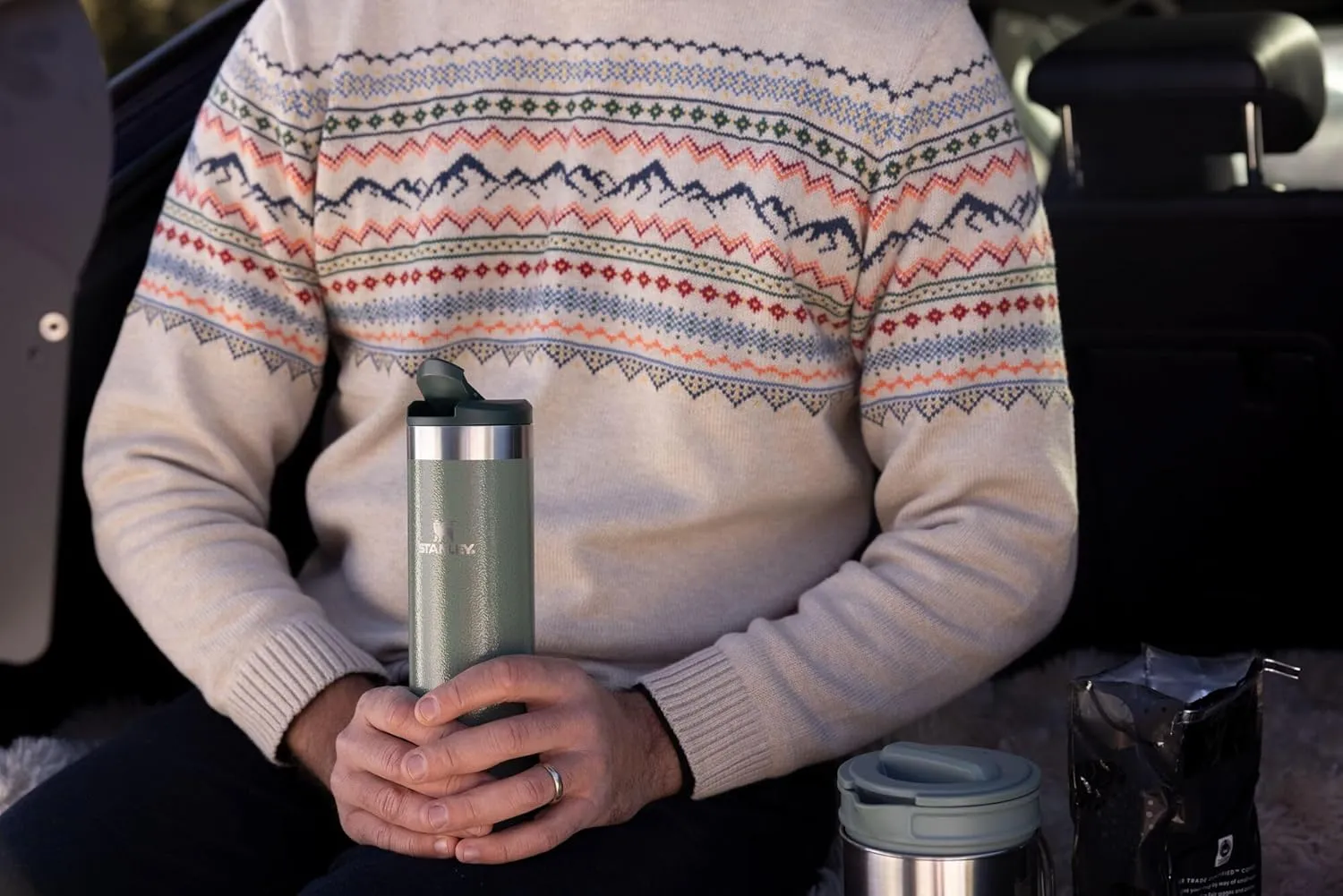 Stanley AeroLight Transit Bottle 16 oz | Locking Drink Through Lid | Leak Resistant Water Bottle or Coffee Travel Mug | Lightweight Insulated Stainless Steel | BPA-Free | Cream