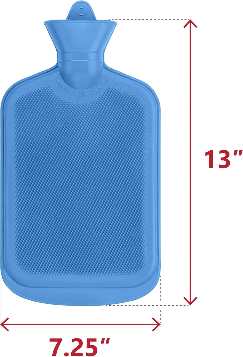 SteadMax [2 Pack] Hot Water Bottles, 2L (68oz) Natural Rubber -BPA Free- Durable Large Hot Water Bag for Hot Compress and Heat Therapy, Pain Relief Heating Pad, (Red & Blue)