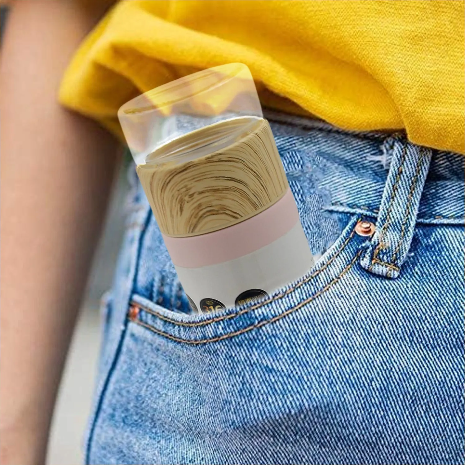Steel Water Bottle With Glass Lid (350ml)