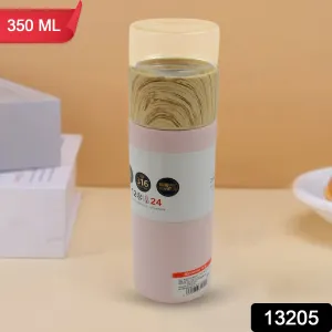 Steel Water Bottle With Glass Lid (350ml)