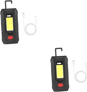 STOBOK USB Rechargeable Magnetic Cob Camping Lamp with Flashlight Function Multi Mode Illumination Portable Emergency for Outdoor Use