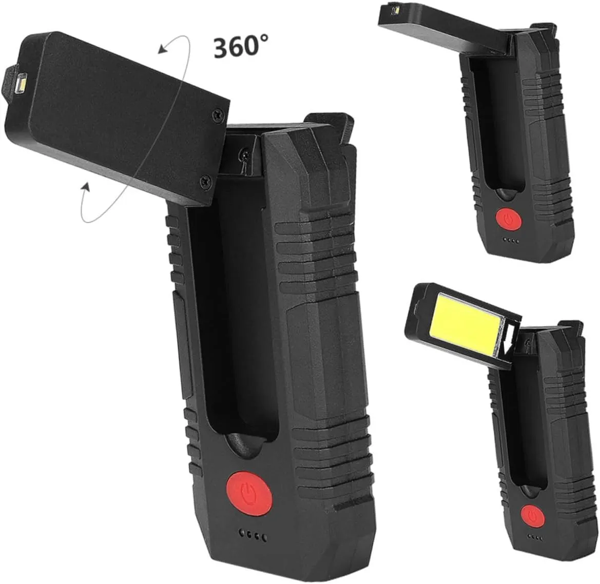 STOBOK USB Rechargeable Magnetic Cob Camping Lamp with Flashlight Function Multi Mode Illumination Portable Emergency for Outdoor Use