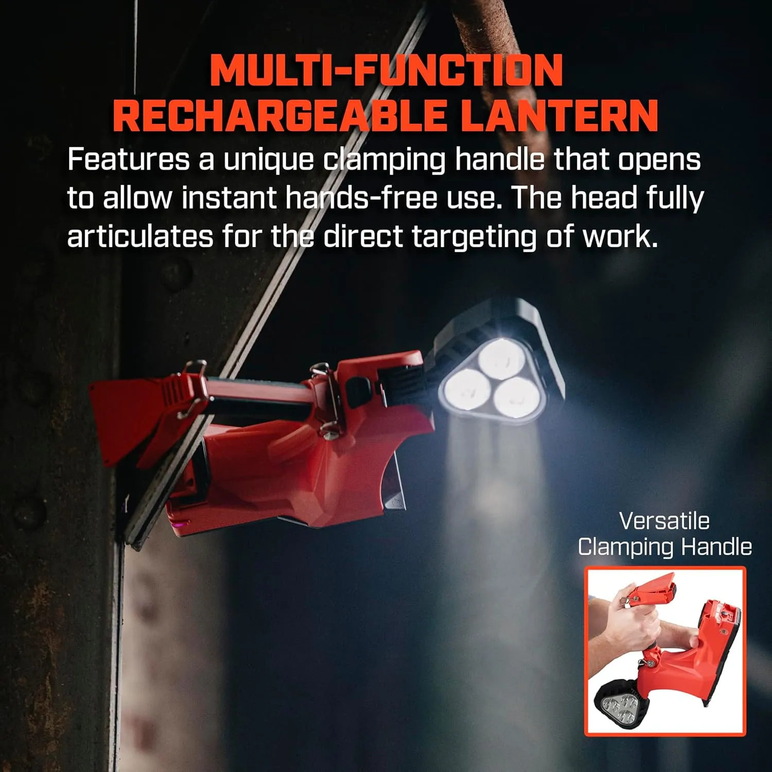 Streamlight 44371 Vulcan Clutch 1700-Lumen Rechargeable Multi-Function Lantern with 120V/100V AC/12V DC, Includes Heavy Duty Shoulder Strap, Yellow