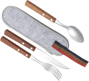 Sturdy Camping Tableware Set Fork Knife Spoon Reusable Picnic Utensils Easy-clean for Camping Picnic Outdoor Travel