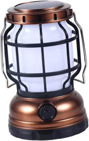 Sturdy Vintage Style Camping Lamp Led Lantern Solar for Camping Hiking Emergencies
