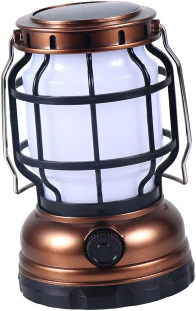 Sturdy Vintage Style Camping Lamp Led Lantern Solar for Camping Hiking Emergencies