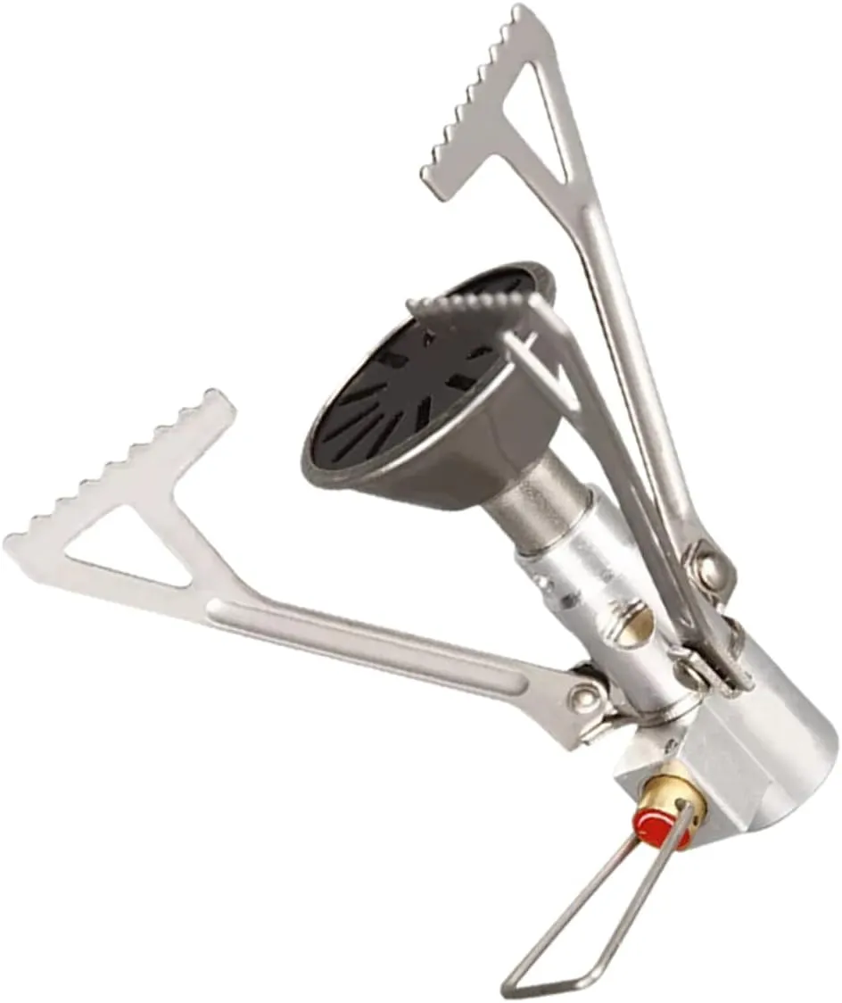 SUPVOX 2pcs Leak Mini Camping Stove Portable Stainless Steel Folding Picnic Burner Outdoor Gas Stove Heat Accumulation Safe for Hiking and Travel