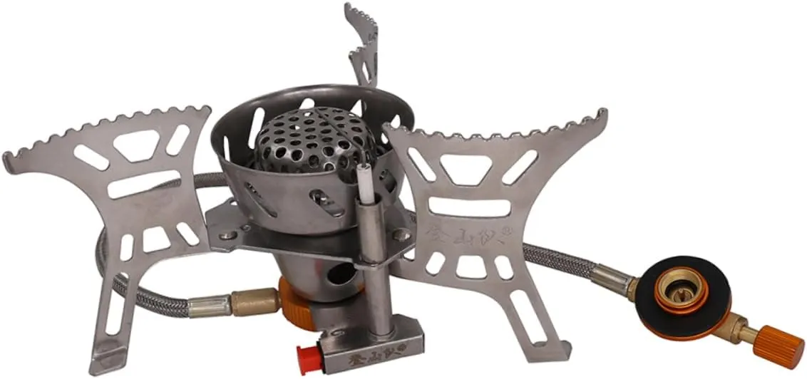 SUPVOX Outdoor Cooking Stove Windproof Camping Gas Stove Heating Baking Function Sturdy Bracket for Stable Support