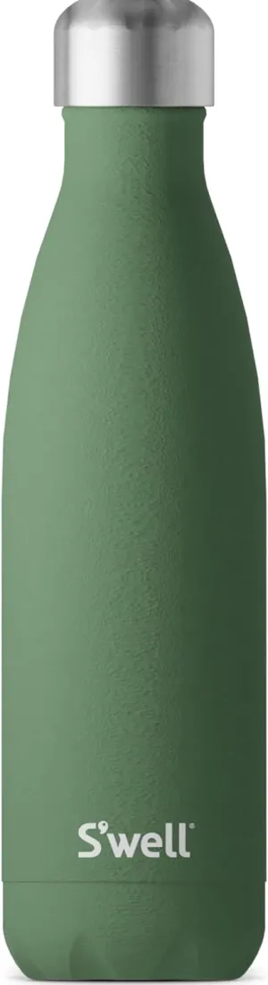 S'well Stainless Steel Water Bottle, 17oz, Green Jasper, Triple Layered Vacuum Insulated Containers Keeps Drinks Cold for 36 Hours and Hot for 18, BPA Free, Perfect for On the Go