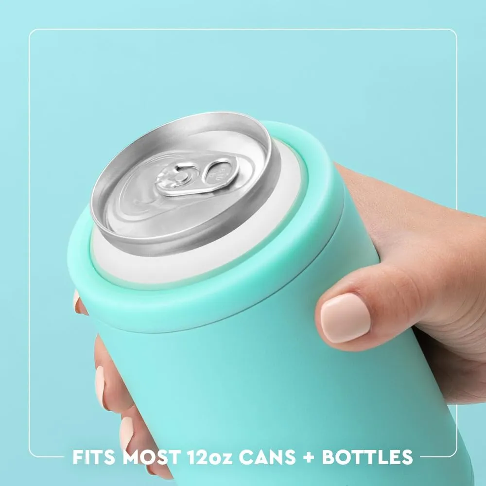 Swig Life Standard Can Cooler, 12oz Insulated Bottle & Can Holder, Stainless Steel Cooler, Covers for Standard 12 oz Beer Bottles, Beach Accessories for Women (A Party Animal)