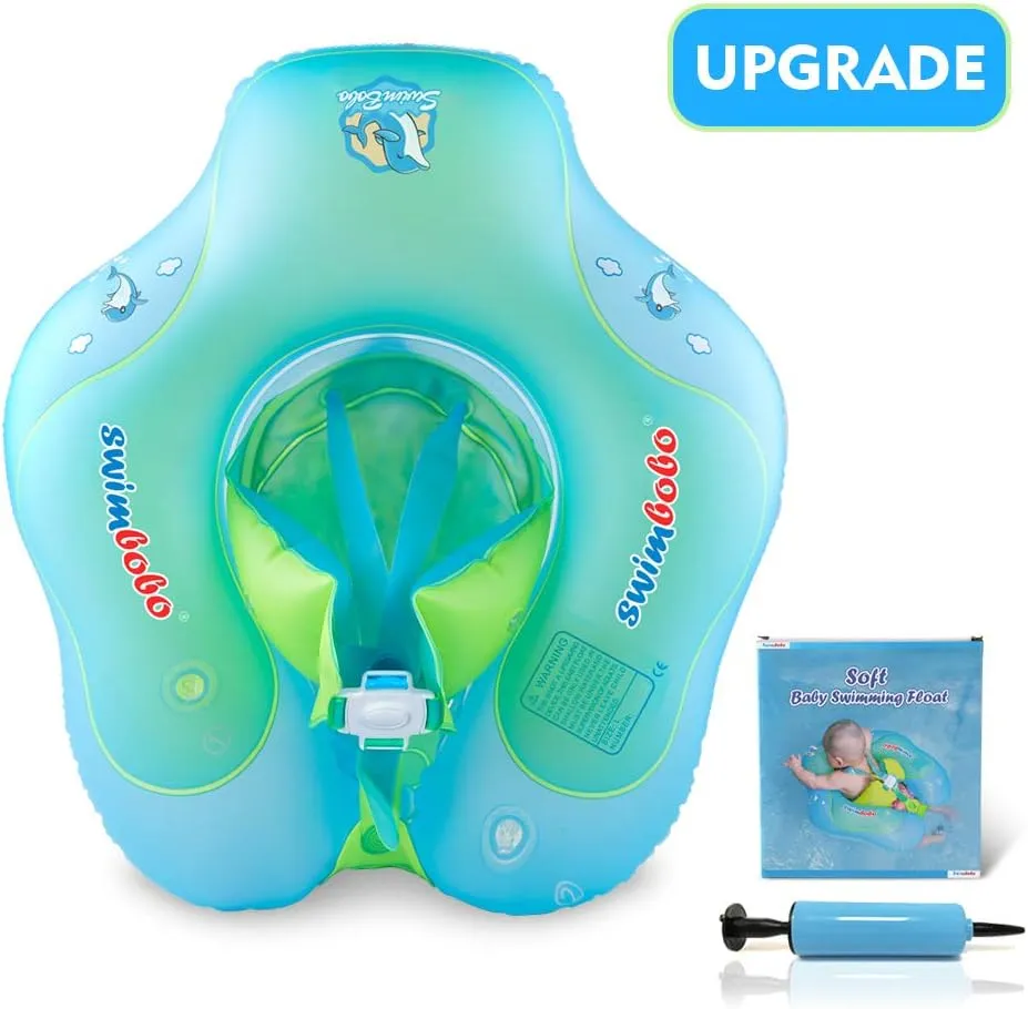 Swimbobo Baby Swimming Float Kids Inflatable Swim Ring with Safety Support Bottom Swimming Pool Accessories for 3-36 Months