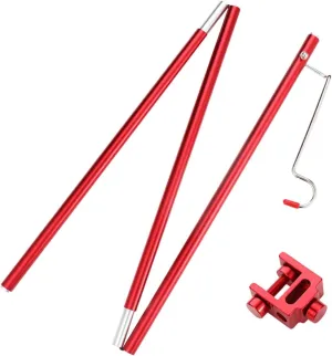 Table Fixed Light Pole Stake Tent Retractable Camping Lights Lighting LED Lantern Solar Telescopic Outside LED Camping Lamp Rechargeable Wind Gazebo Red Aluminum Alloy
