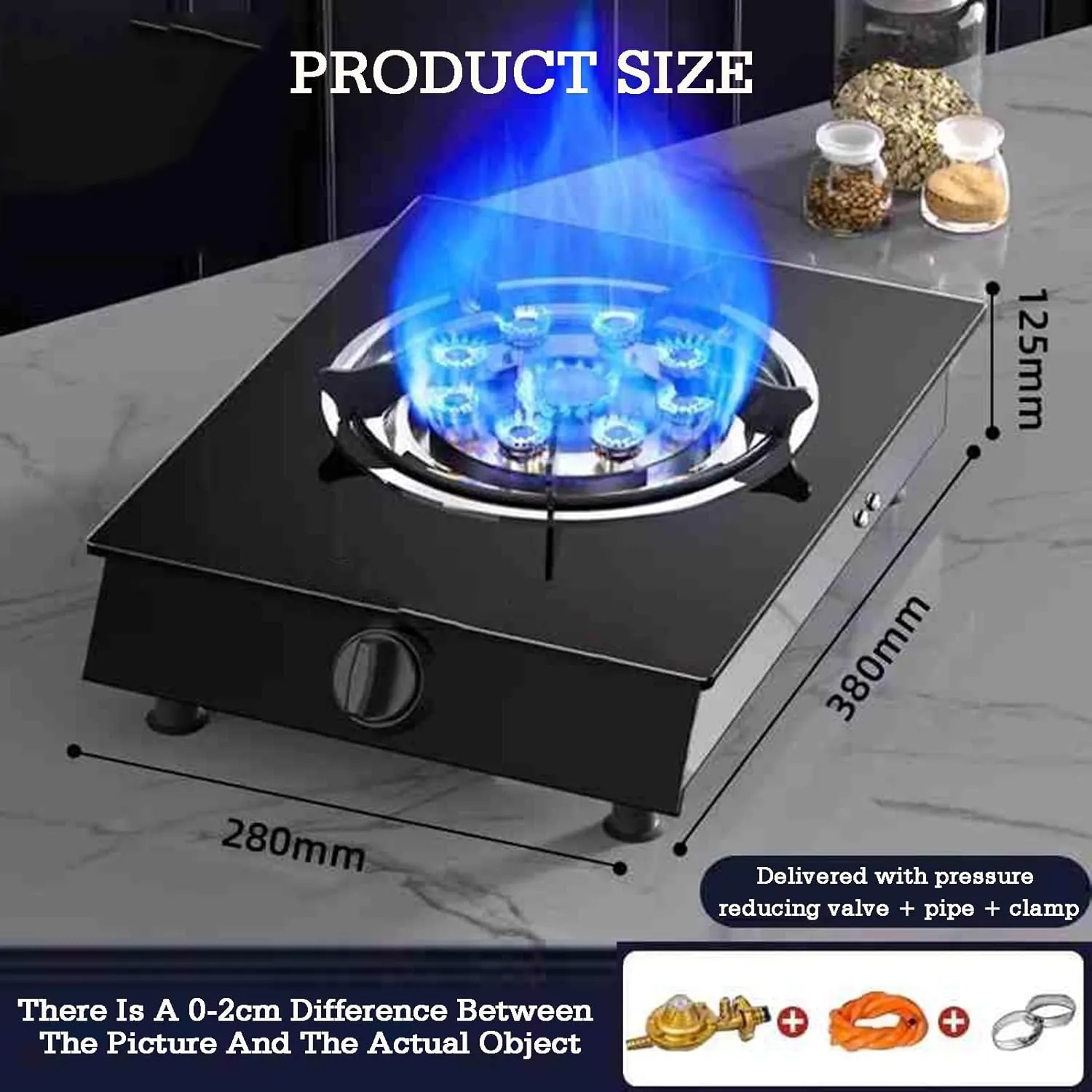 Table Top Cooker Single Burner Gas Hob,Gas Stove Portable Outdoor for Camping,with Flame Failure Protection,for Home(LPG)