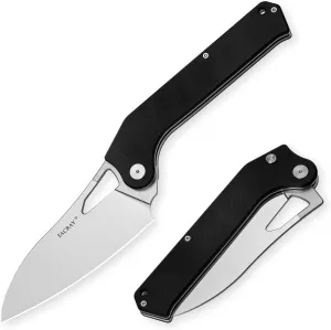 TACRAY Folding Kitchen Chef Knife, 4.4" Foldable Camping Knife with 10cr15mov Stainless Steel Blade, Anti-skidding and Ergonomic Designed G10 Handle for both Indoor and Outdoor Cooking