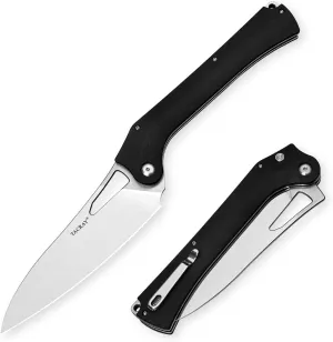 TACRAY Folding Kitchen Chef Knife, 5.49" Foldable Camping Knife with 10cr15mov Stainless Steel Blade, Anti-skidding and Ergonomic Designed G10 Handle for both Indoor and Outdoor Cooking